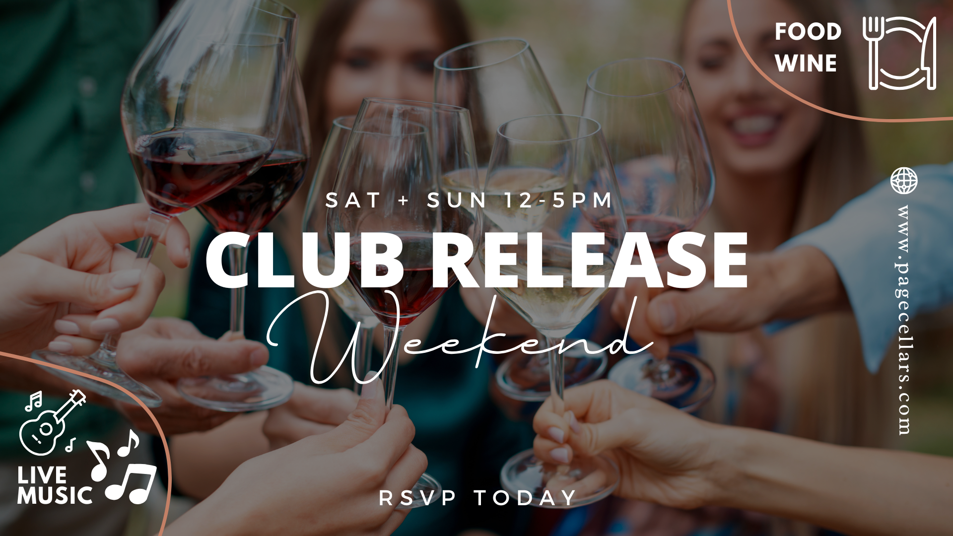 Winter Collection Wine Club Release Party 

Wine Club Members — it’s time to raise a glass to the season!

You're invited to an exclusive celebration of our Winter Collection releases, featuring delicious food pairings, live music, and your fellow wine-loving community.

🗓 Saturday and Sunday 12:30-4:30pm: 

Three time slots available.
• 12:30 – 1:30 PM
• 2:00 – 3:00 PM
• 3:30 – 4:30 PM

🎟 Members receive 4 tickets included with their membership.

This is a private event for members and their guests only.

RSVPs are highly encouraged so we can make sure there’s plenty of food, wine, and good vibes to go around.

✨ We'll be welcoming members at the door as space allows, but reserving in advance ensures your spot (and your snacks).

We can’t wait to share this beautiful new release with you — it’s going to be a day full of flavor, fun, and fantastic company. 